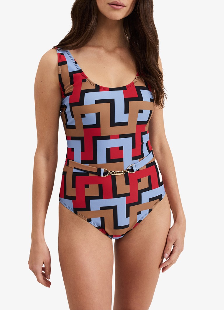 Phase Eight - Geo badpak met grafische print - Multicolor