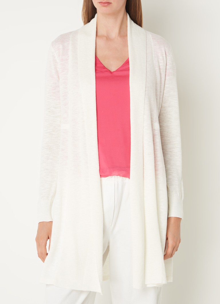 Phase Eight - Louise openvallend vest in linnenblend - Ivoor
