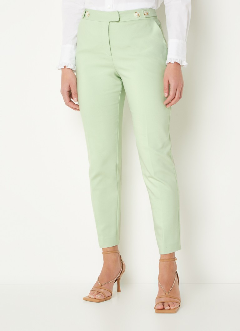 Phase Eight - Ulrica high waist tapered fit cropped chino met stretch - Vert clair