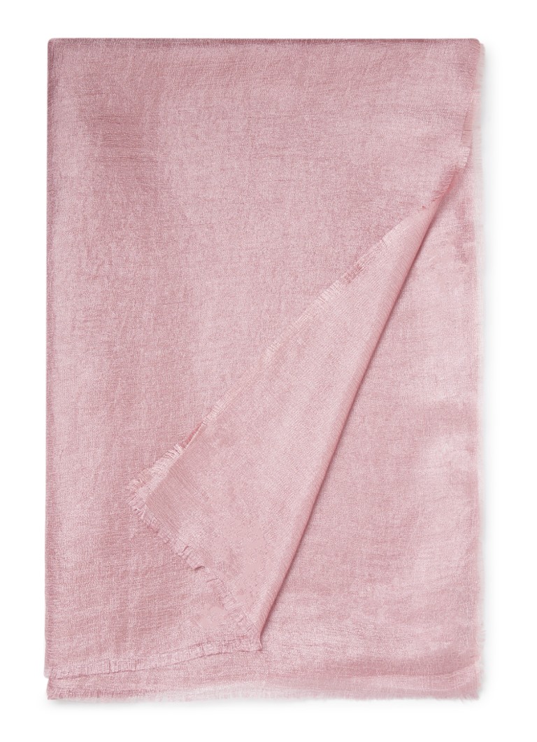 Phase Eight - Verity sjaal met gerafelde zoom 180 x 70 cm - Roze