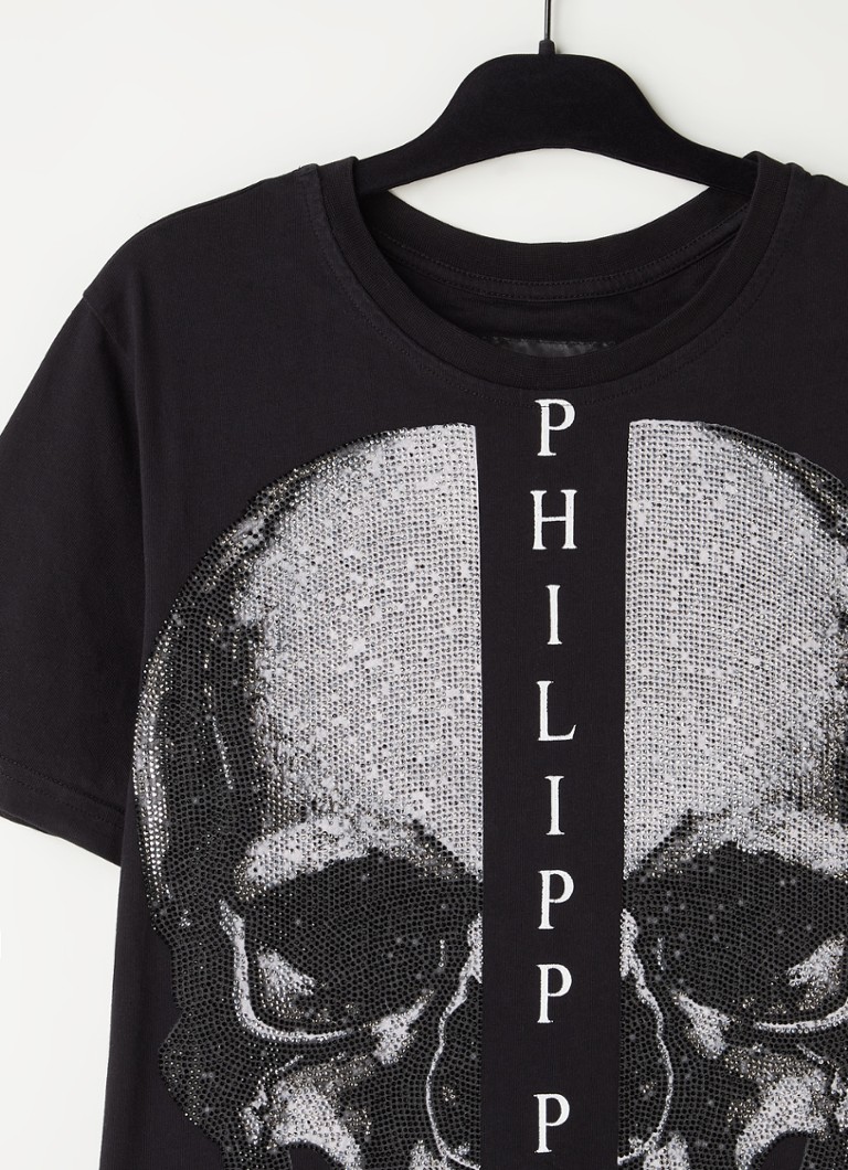 Onleesbaar Overtreden Bedienen Philipp Plein Vintage T-shirt met logoprint en strass-decoratie - maat M •  Zwart • deBijenkorf.be