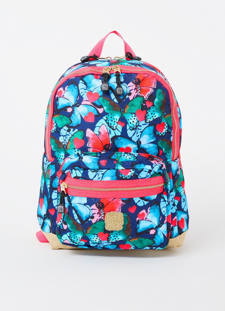 Pick & Pack - Sac à dos Beautiful Butterfly M avec imprimé logo et compartiment pour ordinateur portable 13 pouces - Bleu