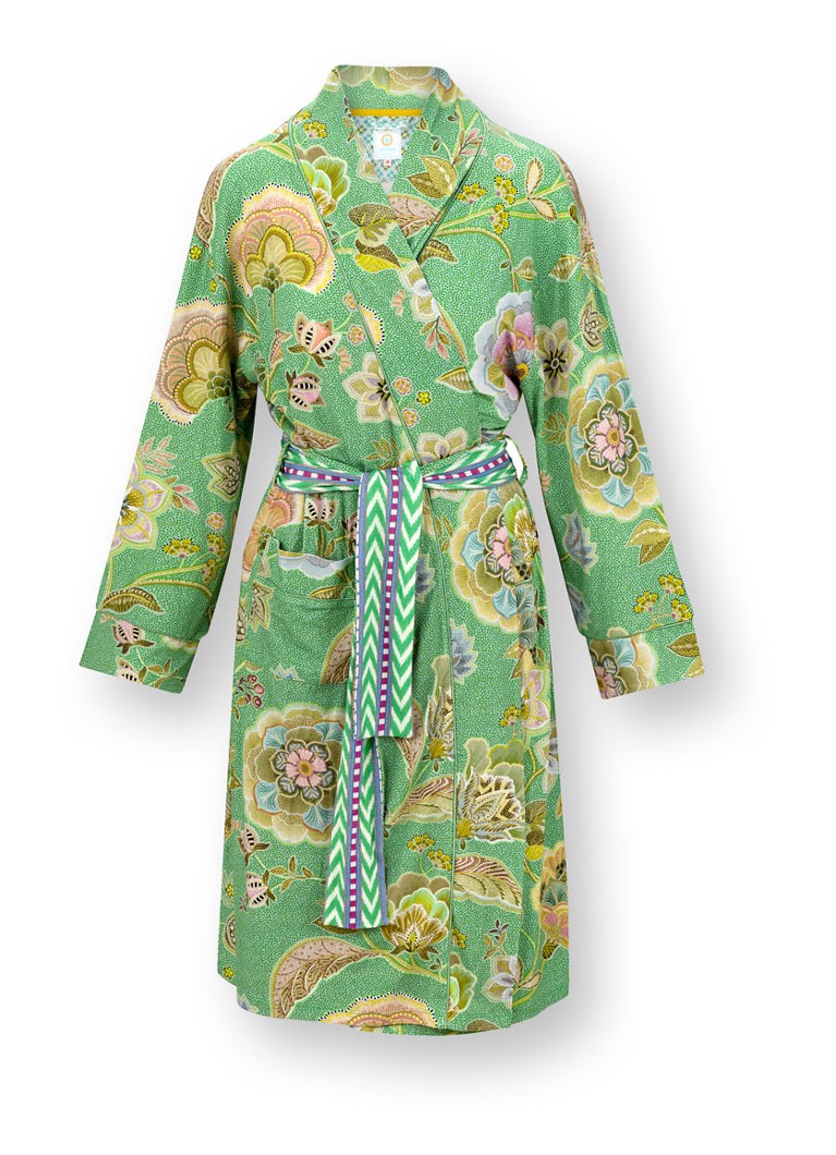 Pip Studio - Nisha kimono met print - Groen
