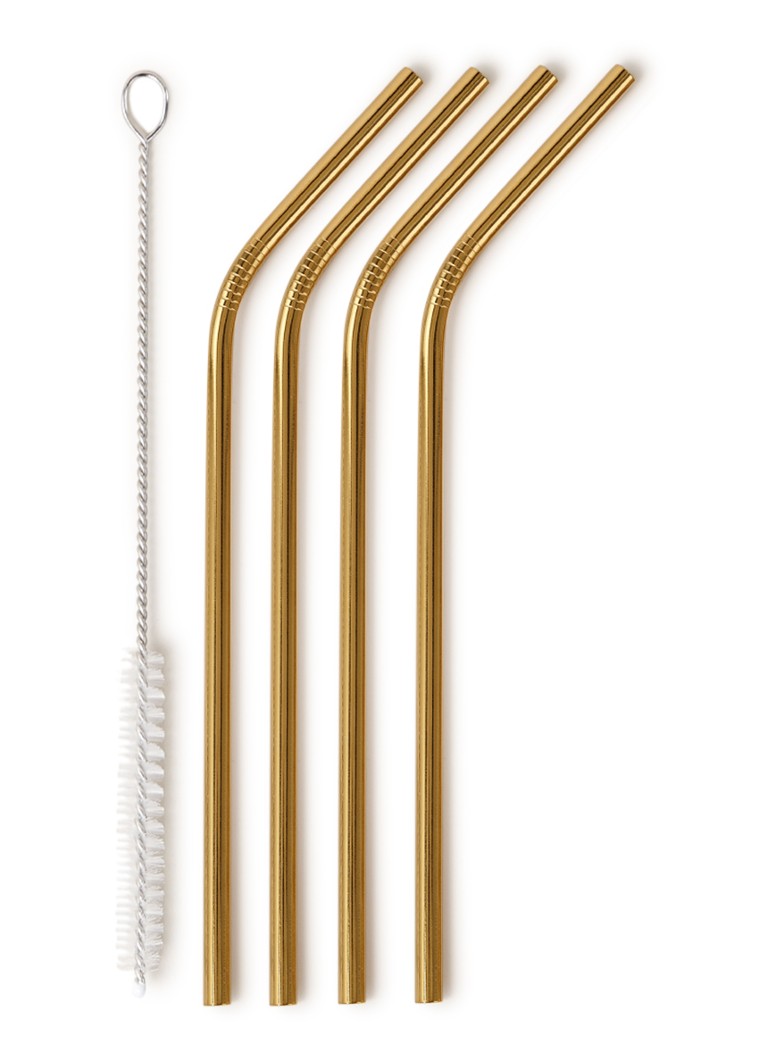 Point-Virgule - Cocktailrietjes in set van 4 - Goud