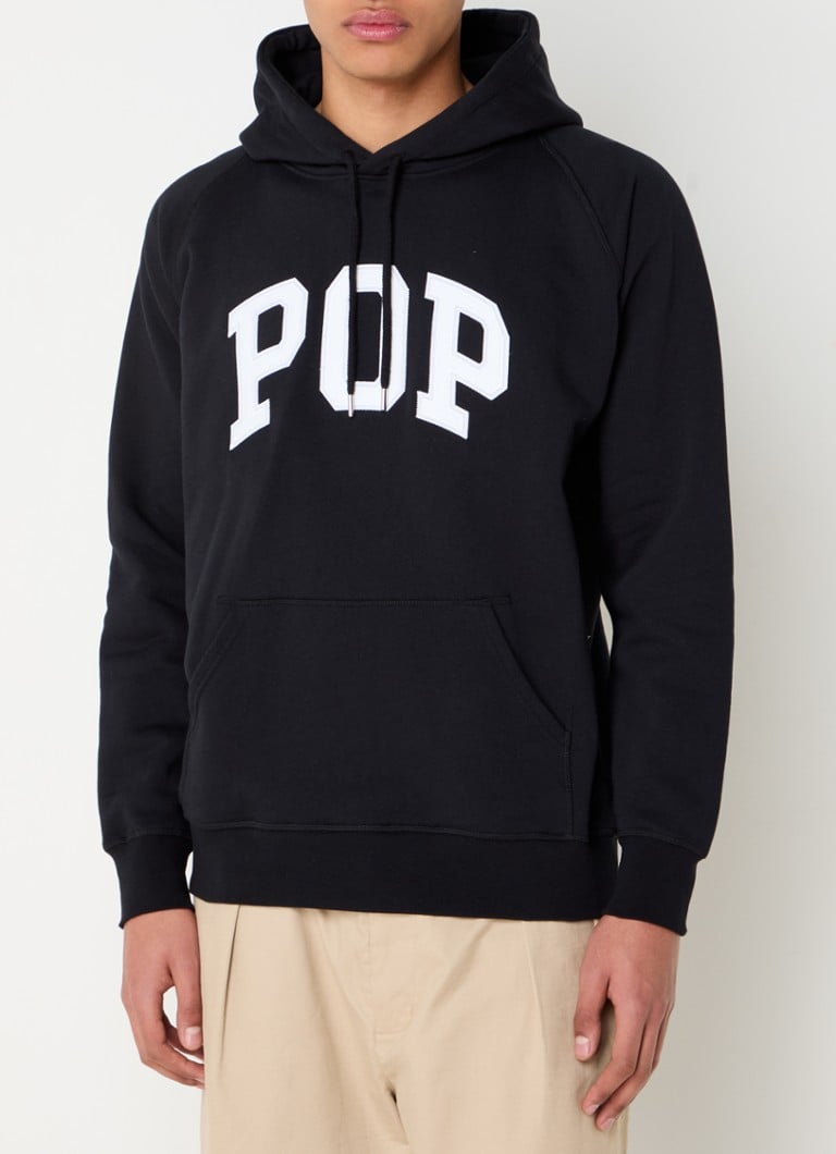 Pop Trading Company - Arch hoodie met logoborduring - Zwart