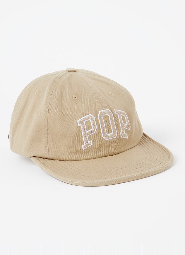Pop Trading Company - Arch Plexfoam pet met logoborduring en details van leer - Beige