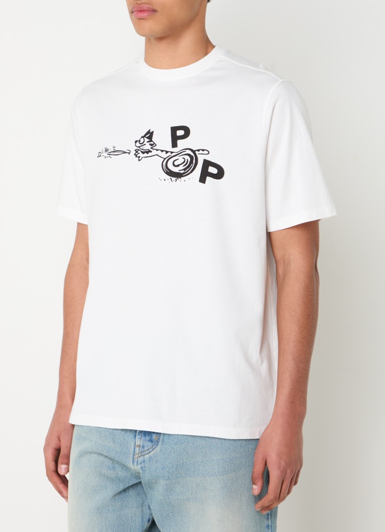 Pop Trading Company - Catch T-shirt met logoprint - Wit
