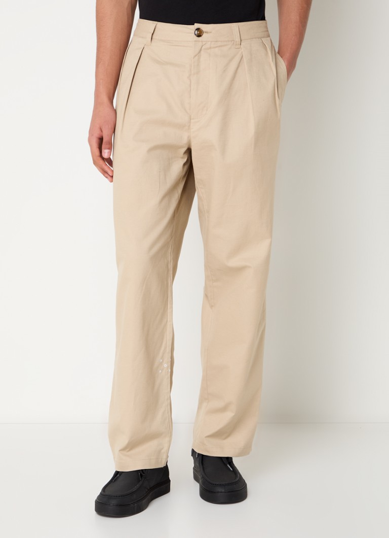 Pop Trading Company - Straight fit pantalon met steekzakken - Beige