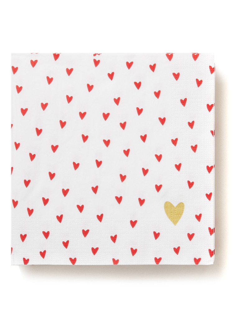 ppd - Little Hearts servetten 33 x 33 cm - Gebroken wit