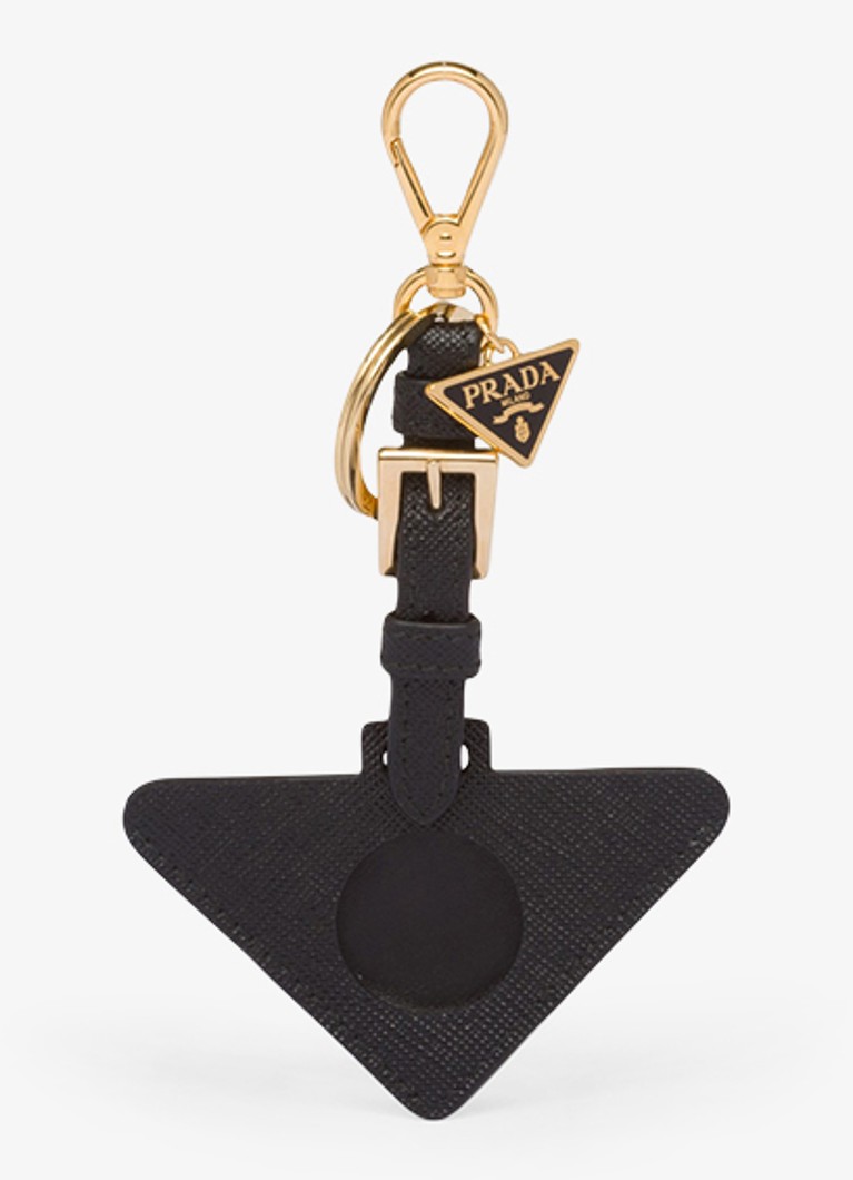 Prada - AirTag hoesje van kalfsleer - Zwart