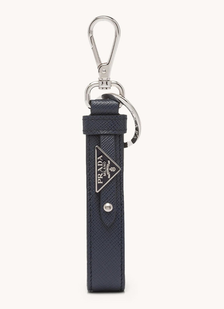 Prada - Customized sleutelhanger van leer - Donkerblauw
