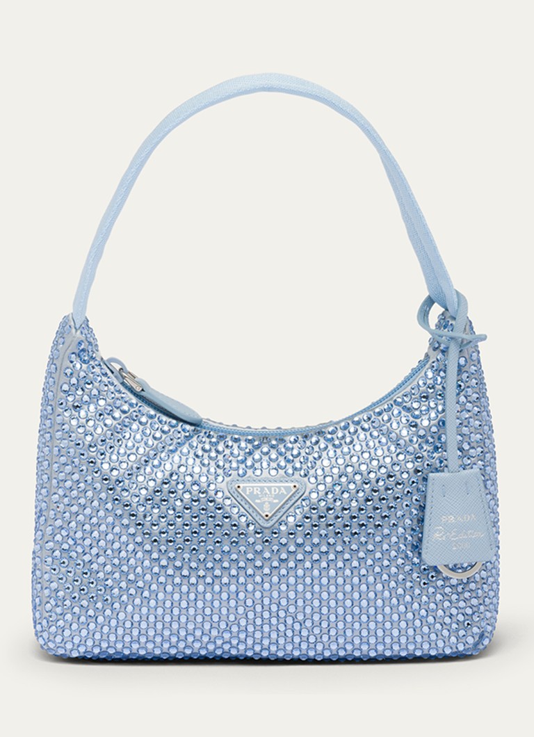 Prada Mini-Bag handtas van satijn Lichtblauw • deBijenkorf.be