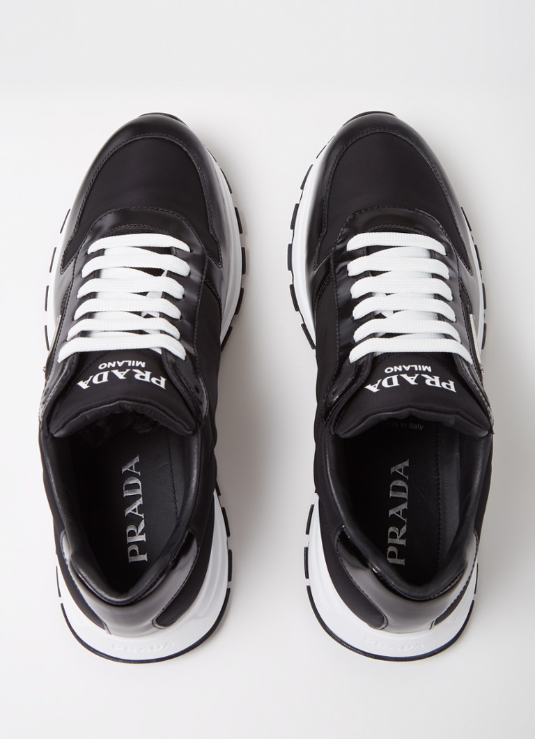 Speciaal samenkomen Handig Prada Prax 01 sneaker met leren details • Zwart • deBijenkorf.be