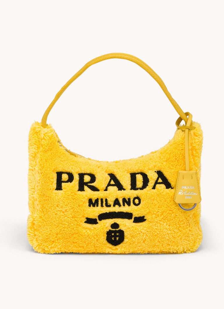 Prada - Re-Edition 2000 Mini-Bag handtas met logoprint - Geel