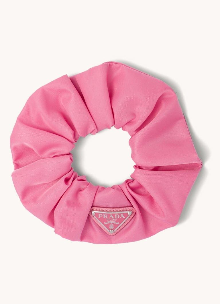 Prada - Re-Nylon scrunchie met logo - Donkerroze
