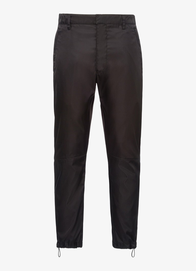 Prada - Re-Nylon slim fit pantalon met steekzakken - Zwart