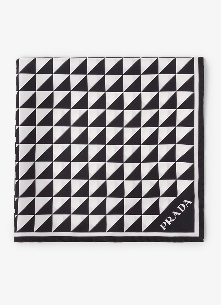 Prada - Sjaal met print 55 x 55 cm - Diepzwart