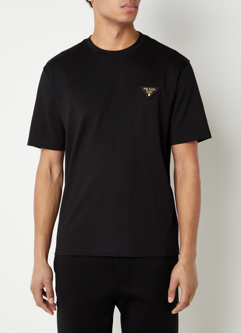 Prada T-shirt Interlock avec patch logo • de Bijenkorf Belgique