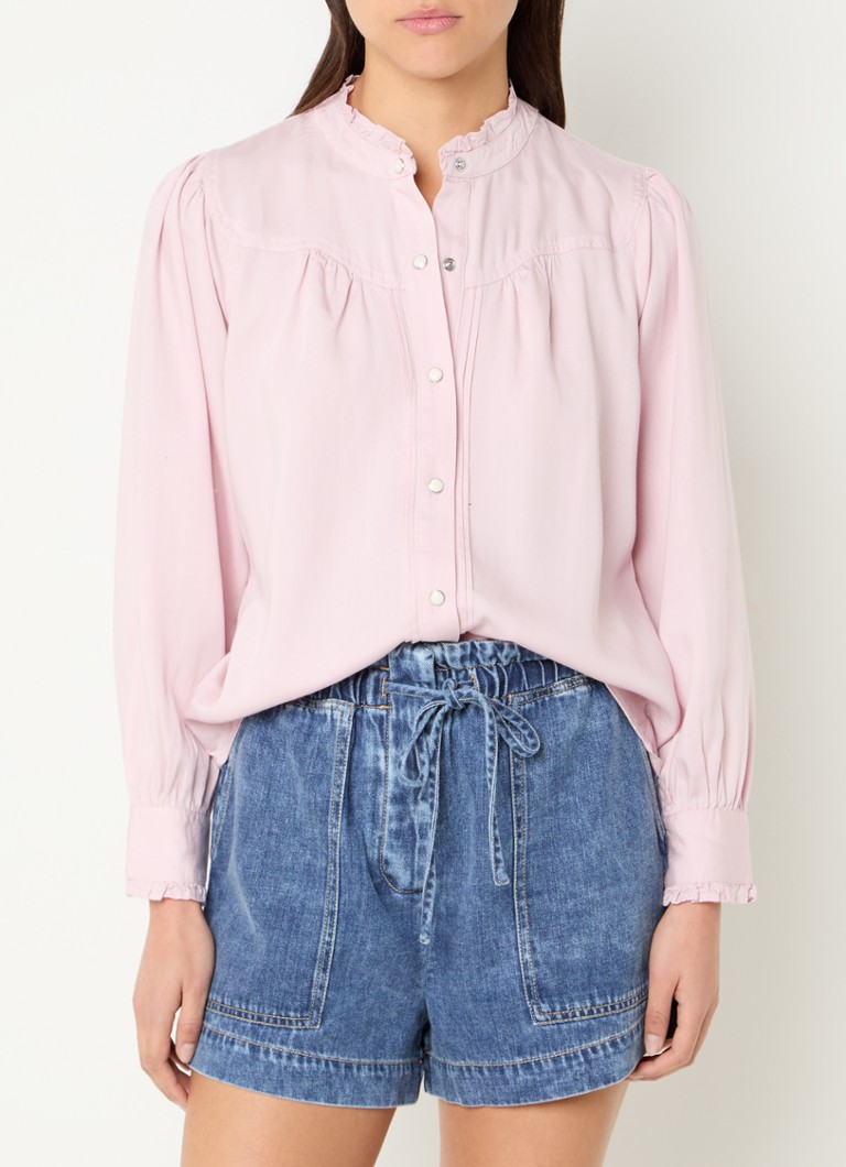 Rails - Alanna blouse van lyocell met ruches - Lichtroze