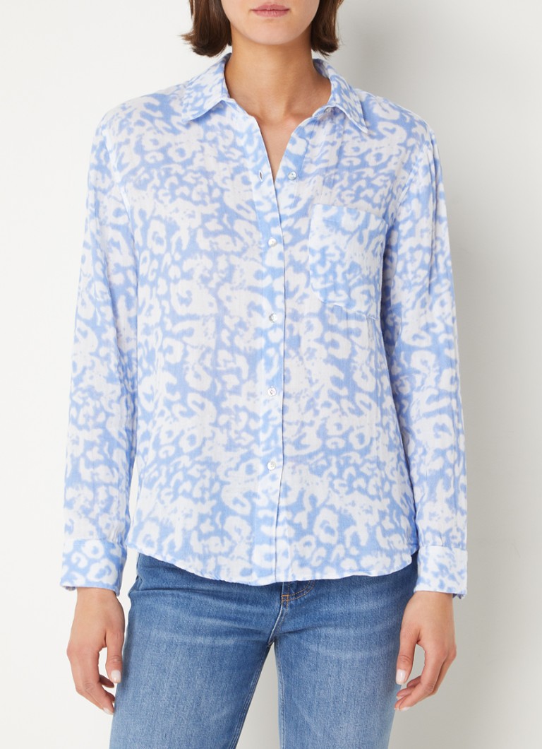 Rails - Ellis blouse van biologisch katoen met tie-dye dessin - Blauw