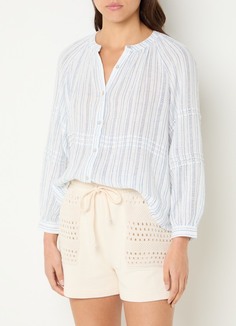Rails - Frances blouse in linnenblend met streepprint - Gebroken wit