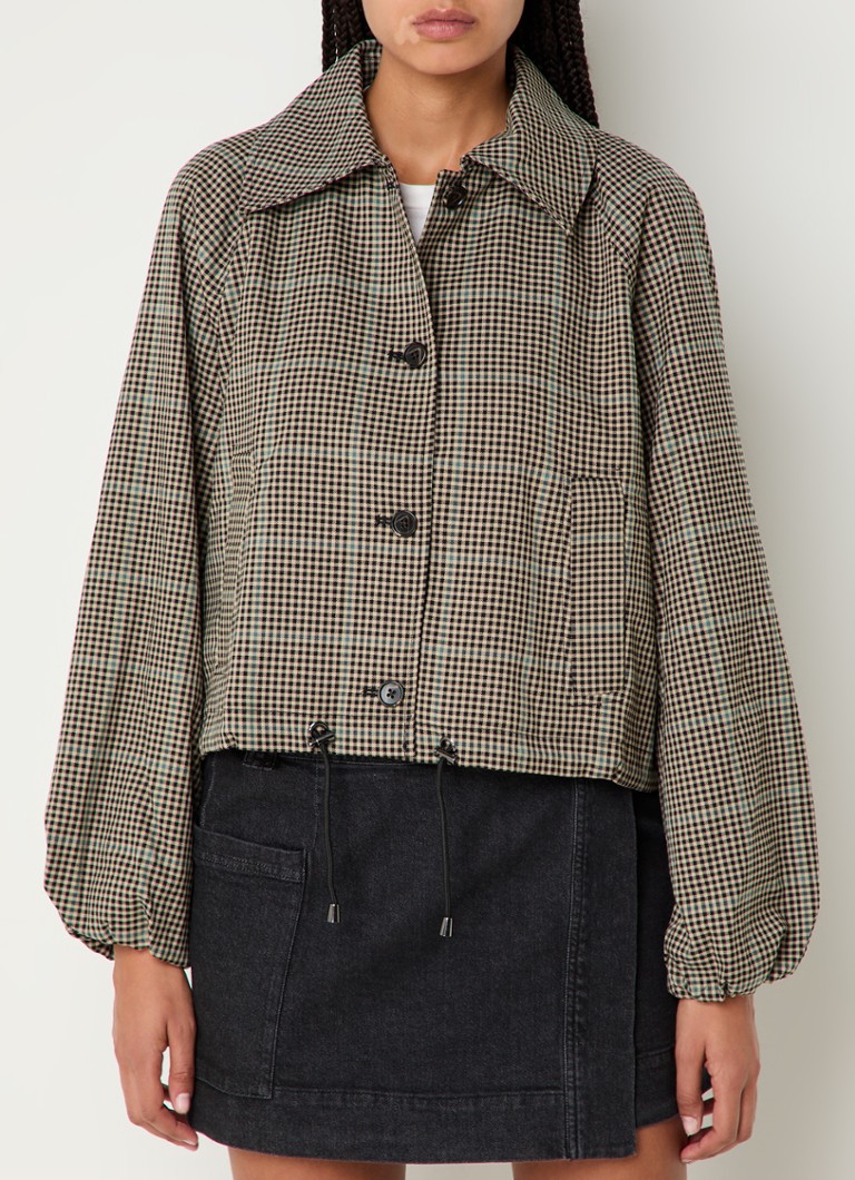 Rails - North jack met ruitdessin en steekzakken - Beige