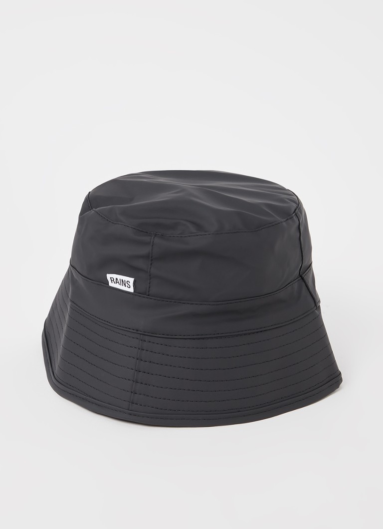 Rains - Bucket hoed met logo - Zwart