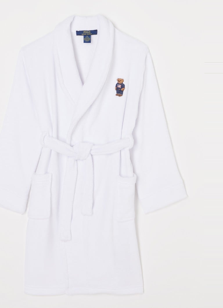 Ralph Lauren - Badjas met logoborduring en opgestikte zakken - Wit
