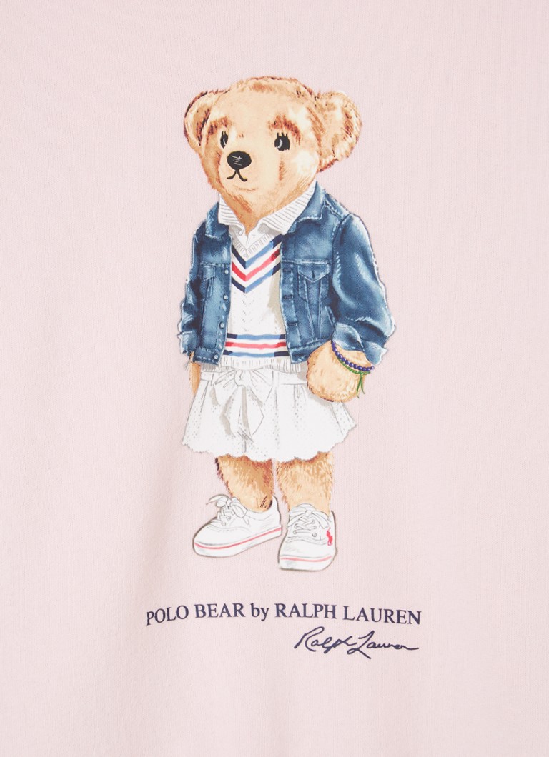 lied massa ik ontbijt Ralph Lauren Bear sweater met print • Lichtroze • deBijenkorf.be