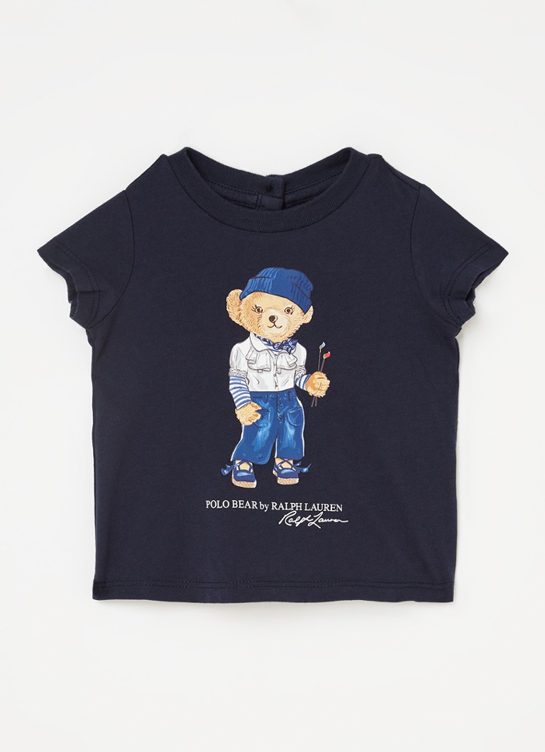 Ralph Lauren - Bear T-shirt met frontprint - Donkerblauw