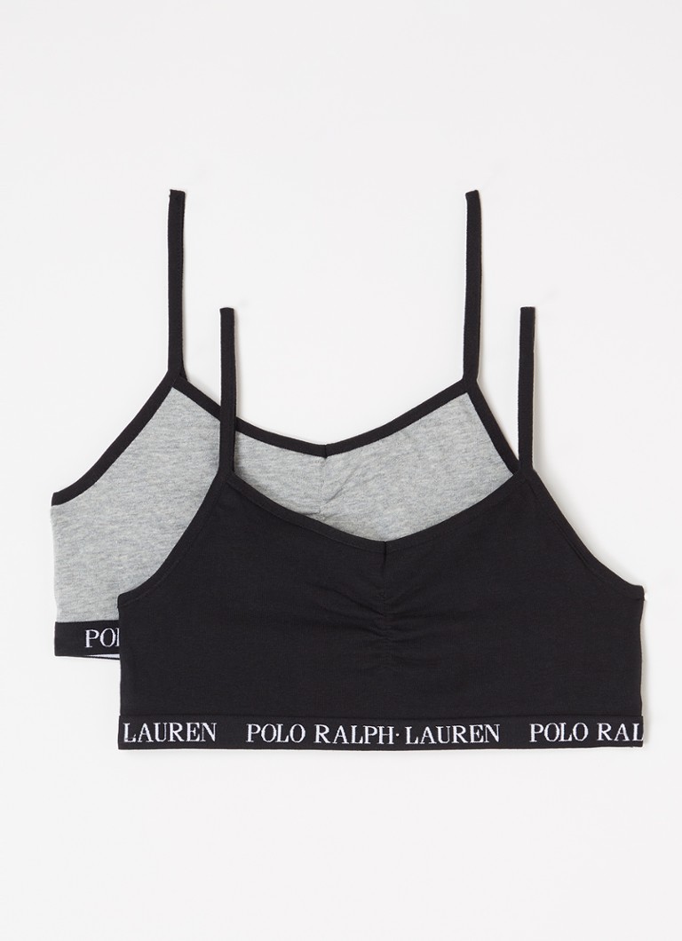 Ralph Lauren - Bralette met logoband in 2-pack - Zwart