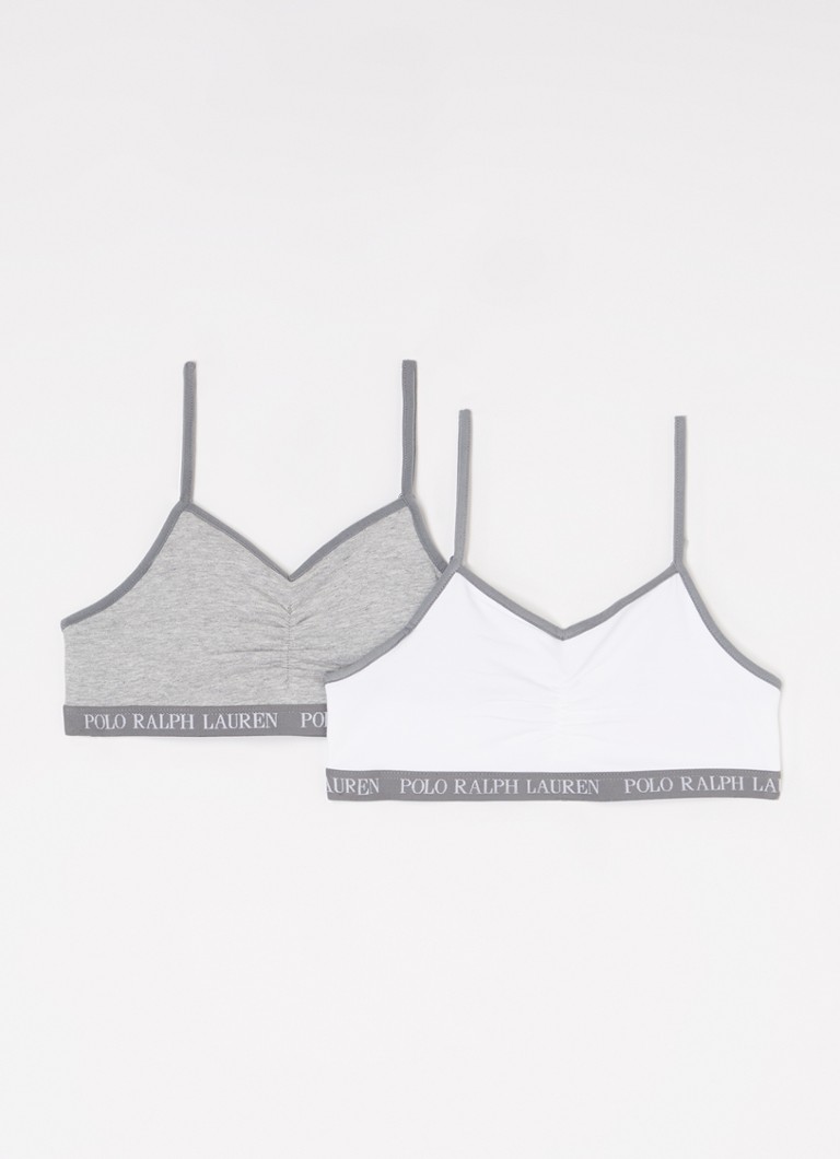 Ralph Lauren - Bralette met logoband in 2-pack - Grijs