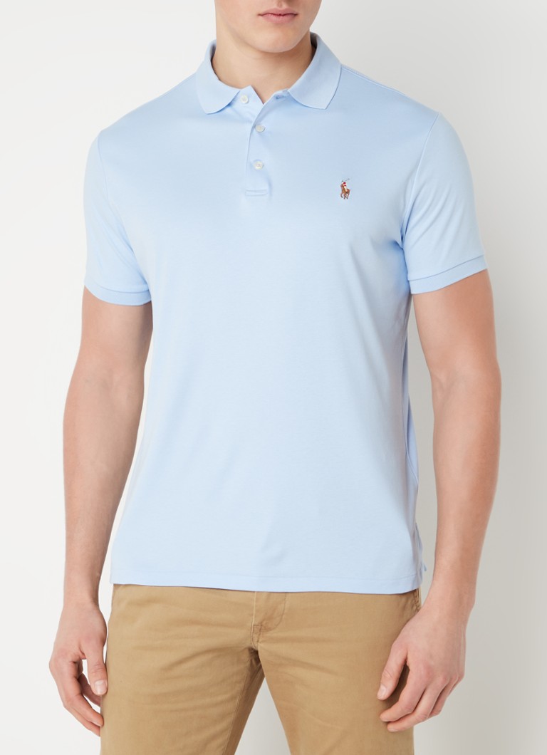 Ralph Lauren - Custom slim fit polo met logo - Lichtblauw