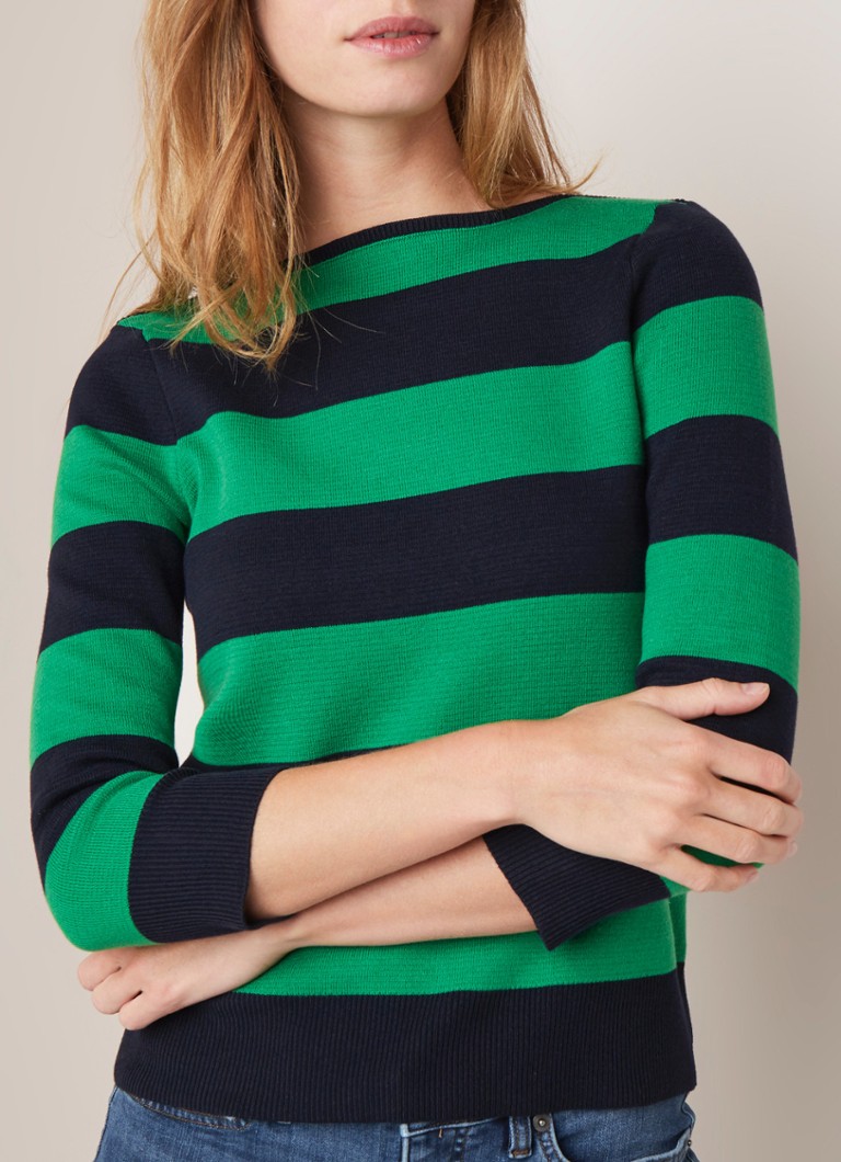 Ralph Lauren - Fijngebreide pullover met streepdessin  - Groen