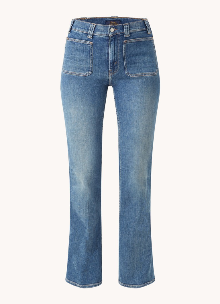 Ralph Lauren Jenn mid waist flared fit jeans met stretch • Indigo •  