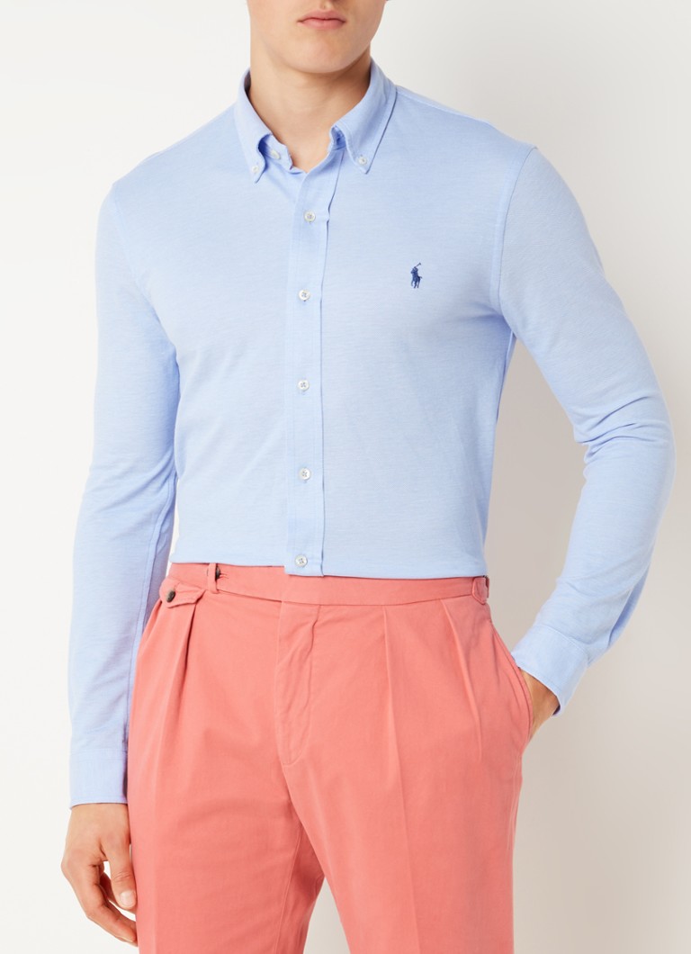 vooroordeel geboorte gesloten Ralph Lauren Knit Oxford slim fit overhemd van piqué katoen • Blauw •  deBijenkorf.be