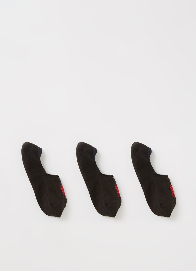 Ralph Lauren - Lot de 3 chaussettes sneaker avec logo - Noir