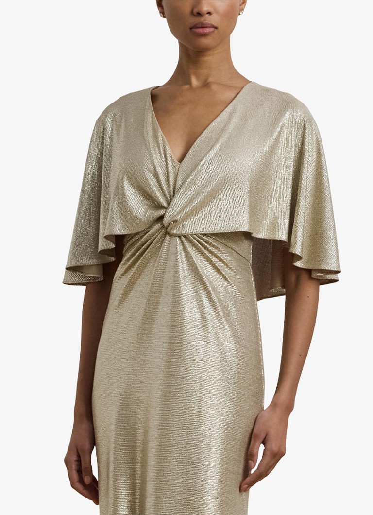Ralph Lauren - Maxi jurk met knoopdetail - Birch Tan / Goud