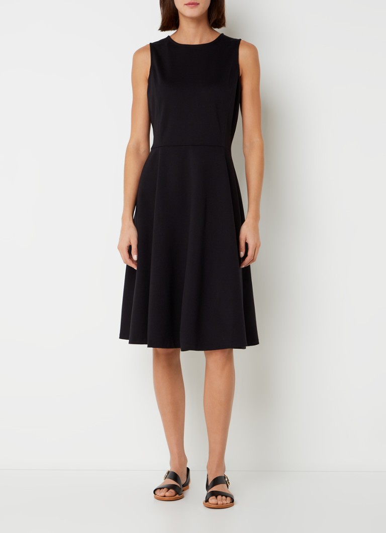 Ralph Lauren Midi A-lijn jurk met stretch • Zwart •