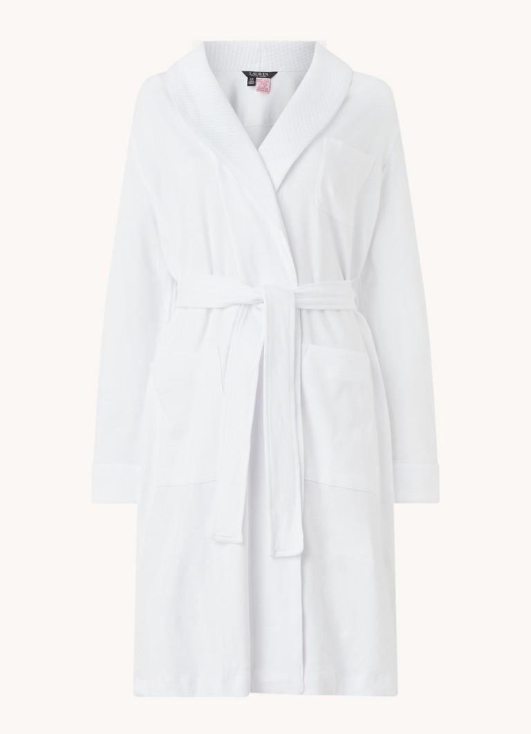 Ralph Lauren - Peignoir en coton avec poches latérales - Blanc