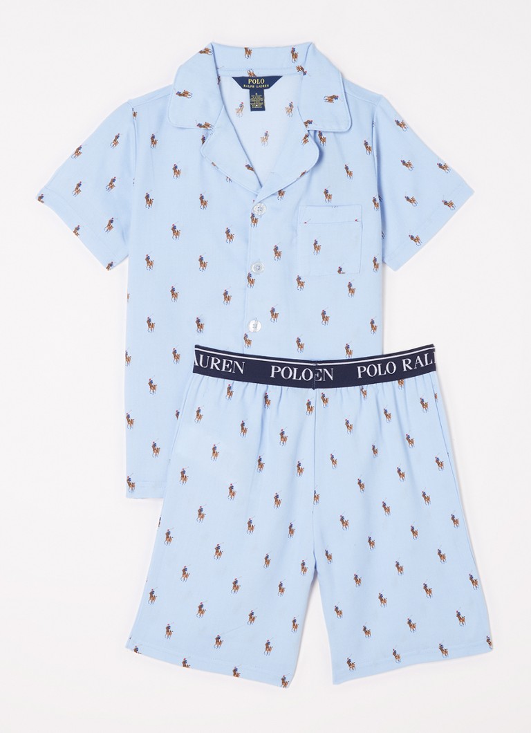 Ralph Lauren - Pyjama avec imprimé logo - Bleu clair