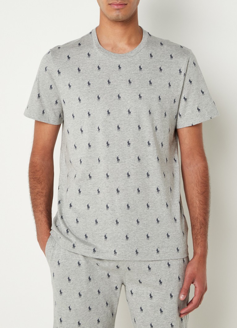 Ralph Lauren - Pyjama T-shirt met logoprint - Lichtgrijs