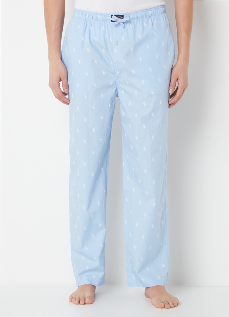 Normaal Genealogie Dalset Ralph Lauren Pyjamabroek van jersey met logoband • Lichtblauw •  deBijenkorf.be