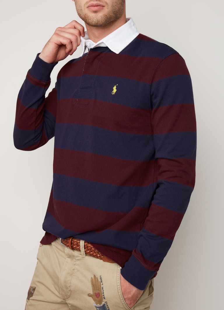 Savant partij Stoel Ralph Lauren Regular fit polo met streepdessin en lange mouw • Donkerblauw  • deBijenkorf.be