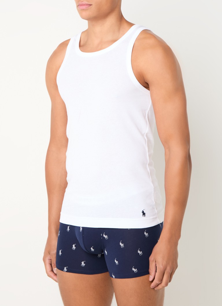 Ralph Lauren - Singlet van katoen met logo in 2-pack - Wit