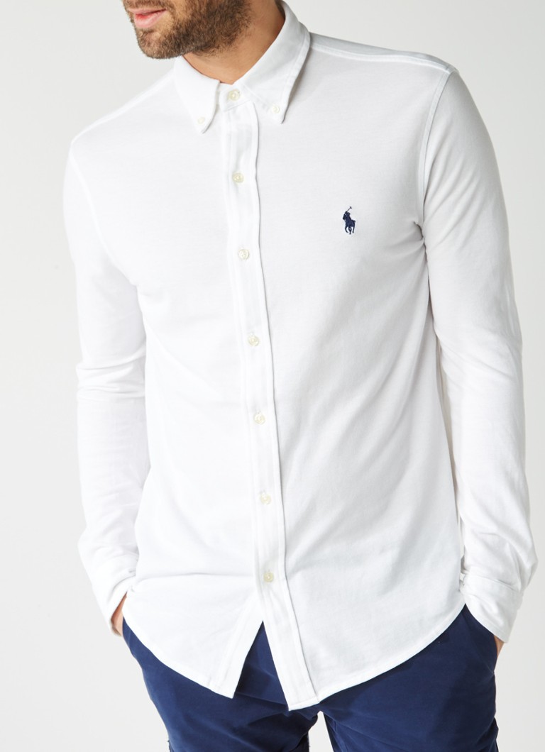 Componist grip Tegenover Ralph Lauren Slim fit overhemd van piqué katoen • Wit • deBijenkorf.be