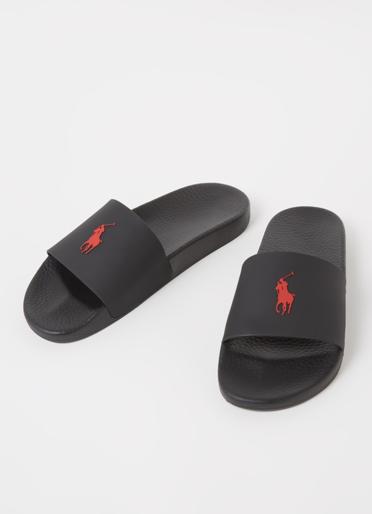 Ralph Lauren Slipper met logo • Zwart •