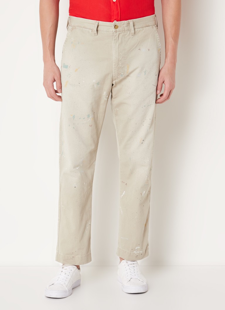 Ralph Lauren - Straight fit chino met verfspetters  - Beige