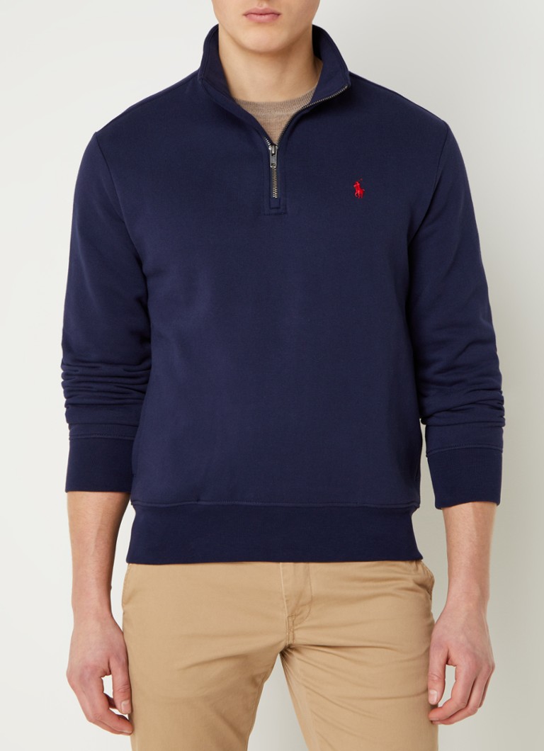 Ralph Lauren Sweater van fleece met halve rits en logo • Cruise