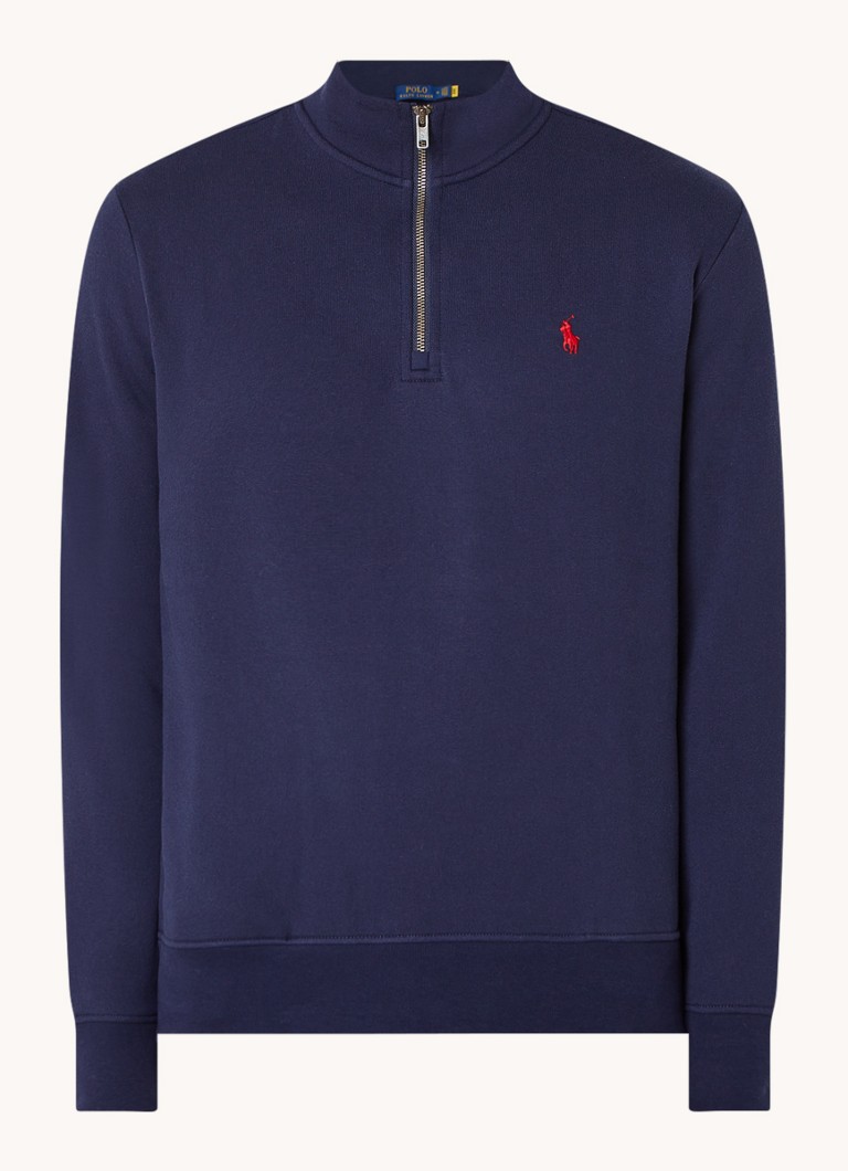 Ralph Lauren Sweater van fleece met halve rits en logo • Cruise